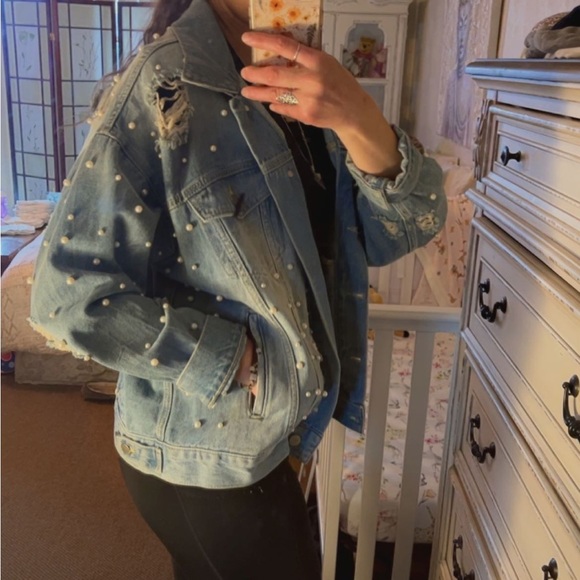 Free People Pearl Denim Jacket - Small - Picture 6 of 7